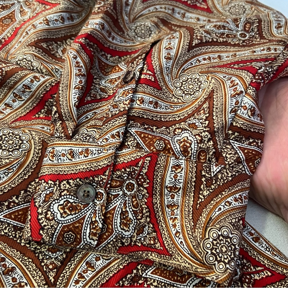 Talbots Paisley Blouse - Red and Brown - Picture 7 of 14
